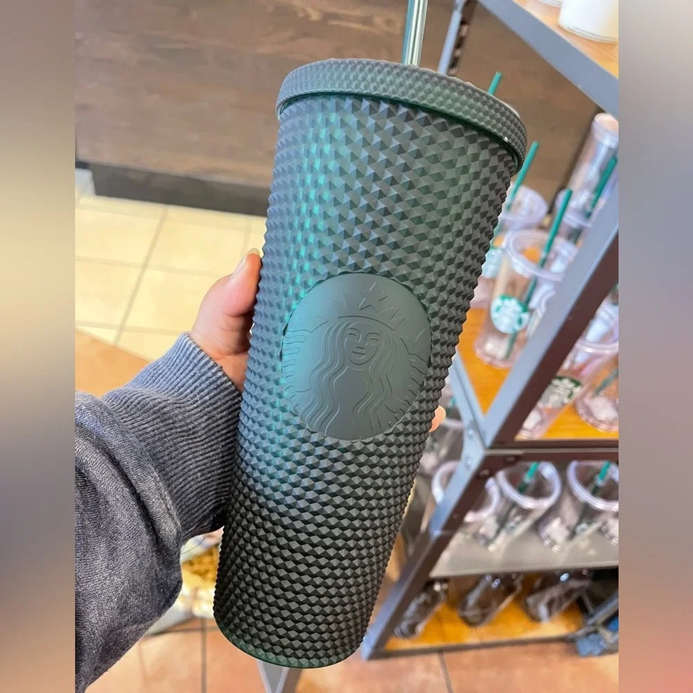 Starbucks Matte Dark Green Studded Venti Drink Tumbler